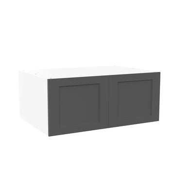 RTA - Grey Shaker - Double Door Refrigerator Wall Cabinets | 36