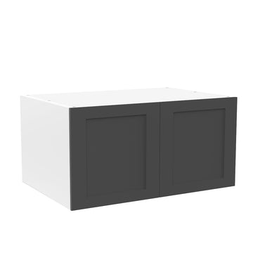 RTA - Grey Shaker - Double Door Refrigerator Wall Cabinets | 36