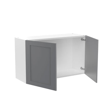 RTA - Grey Shaker - Double Door Wall Cabinets | 36"W x 21"H x 12"D