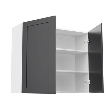 RTA - Grey Shaker - Double Door Wall Cabinets | 36"W x 30"H x 12"D