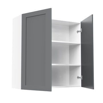 RTA - Grey Shaker - Double Door Wall Cabinets | 36"W x 36"H x 12"D