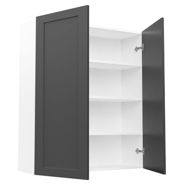 RTA - Grey Shaker - Double Door Wall Cabinets | 36