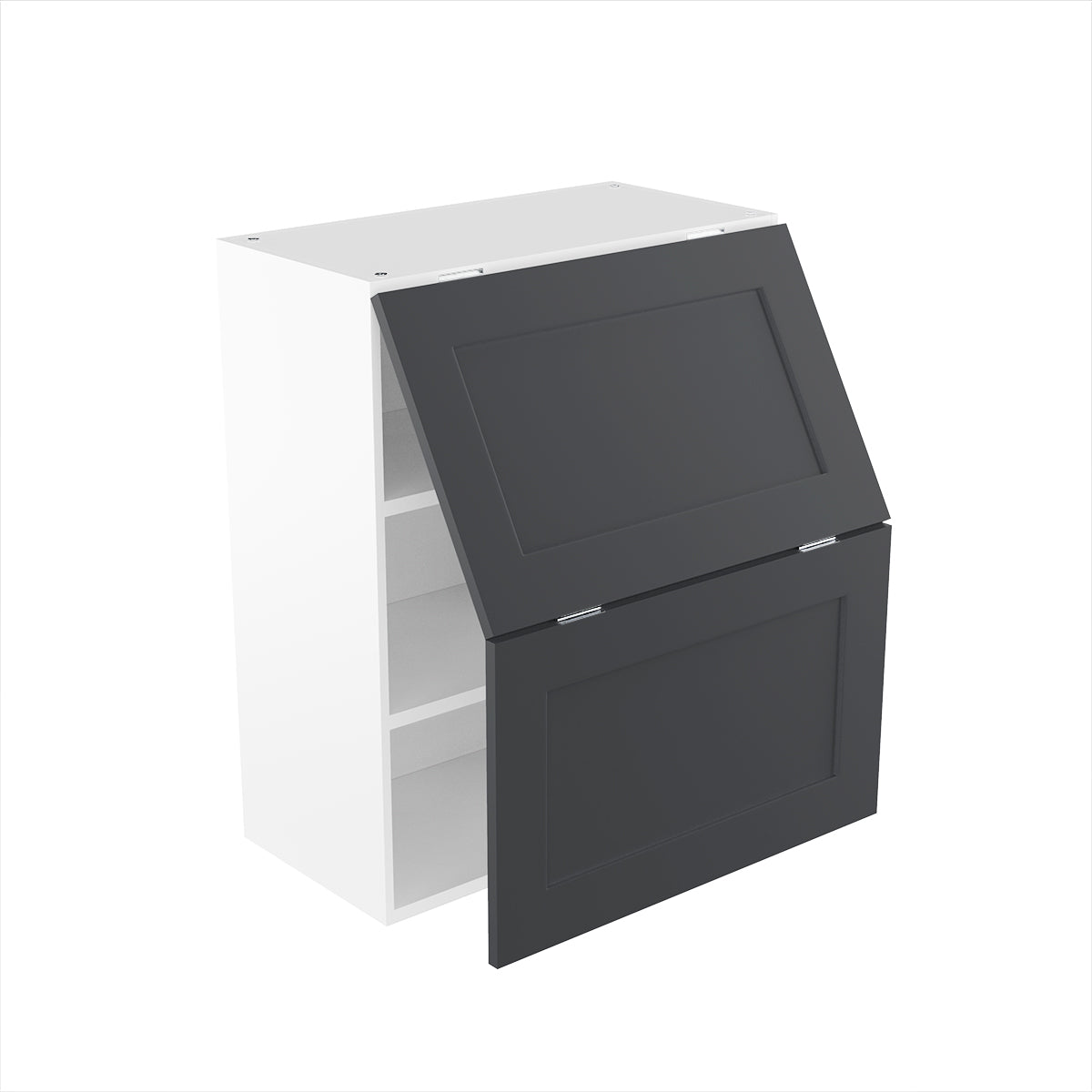 RTA - Grey Shaker - Bi-Fold Door Wall Cabinets | 24"W x 30"H x 12"D