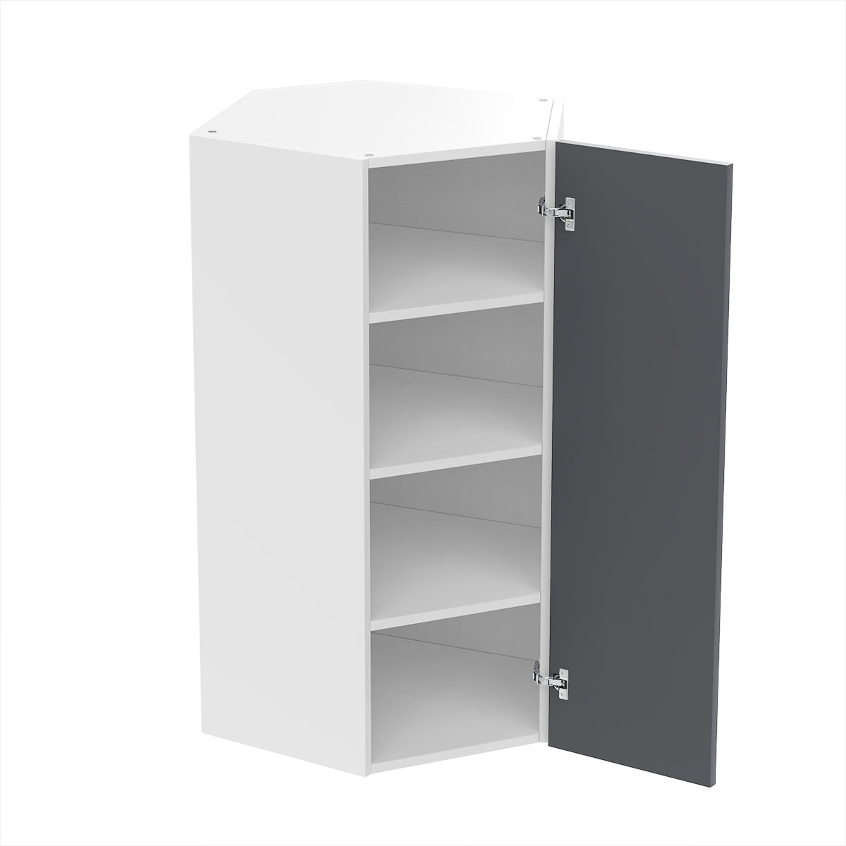 RTA - Grey Shaker - Diagonal Wall Cabinets | 24"W x 42"H x 12"D