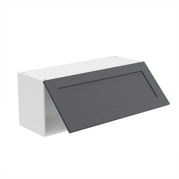 RTA - Grey Shaker - Horizontal Door Wall Cabinets | 36"W x 15"H x 12"D