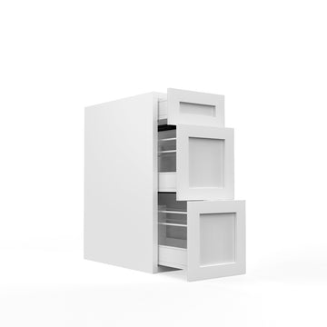RTA - White Shaker - Three Drawer Base Cabinets | 12