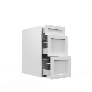 RTA - White Shaker - Three Drawer Base Cabinets | 15"W x 30"H x 23.8"D