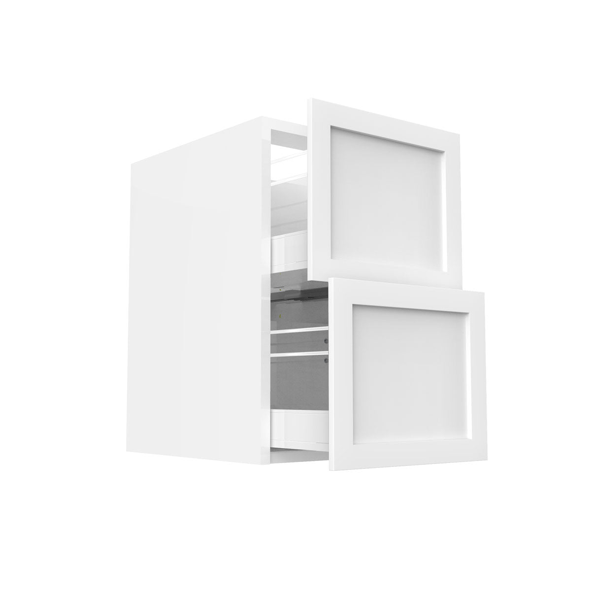 RTA - White Shaker - Two Drawer Base Cabinets | 18"W x 30"H x 23.8"D