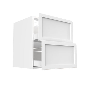 RTA - White Shaker - Two Drawer Base Cabinets | 27"W x 34.5"H x 24"D