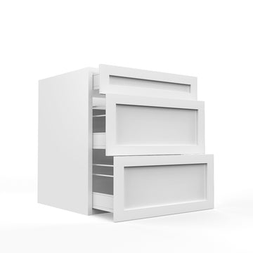RTA - White Shaker - Three Drawer Base Cabinets | 27