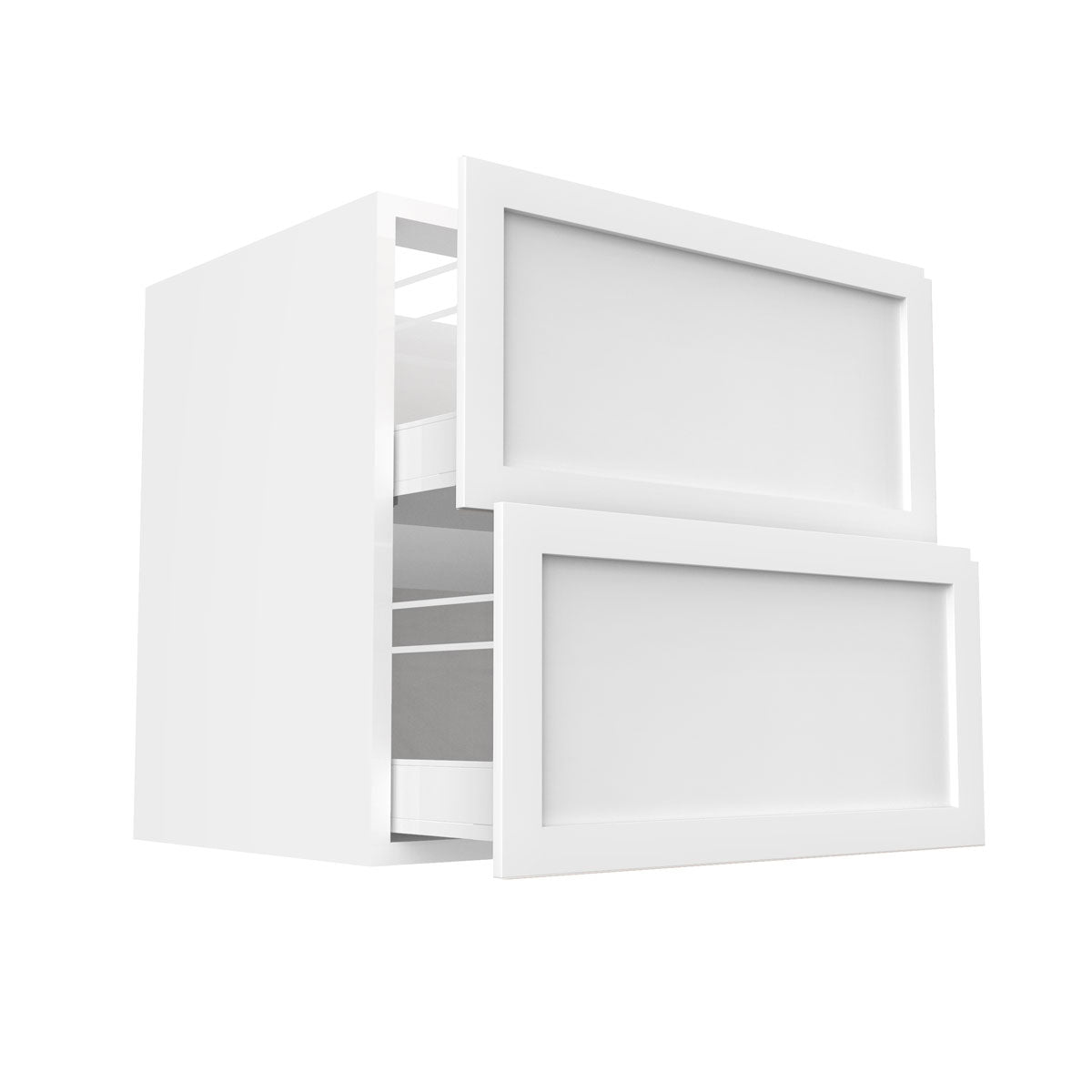 RTA - White Shaker - Two Drawer Base Cabinets | 30"W x 30"H x 23.8"D