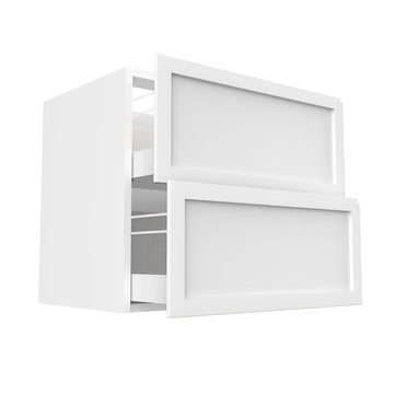 RTA - White Shaker - Two Drawer Base Cabinets | 33"W x 34.5"H x 24"D