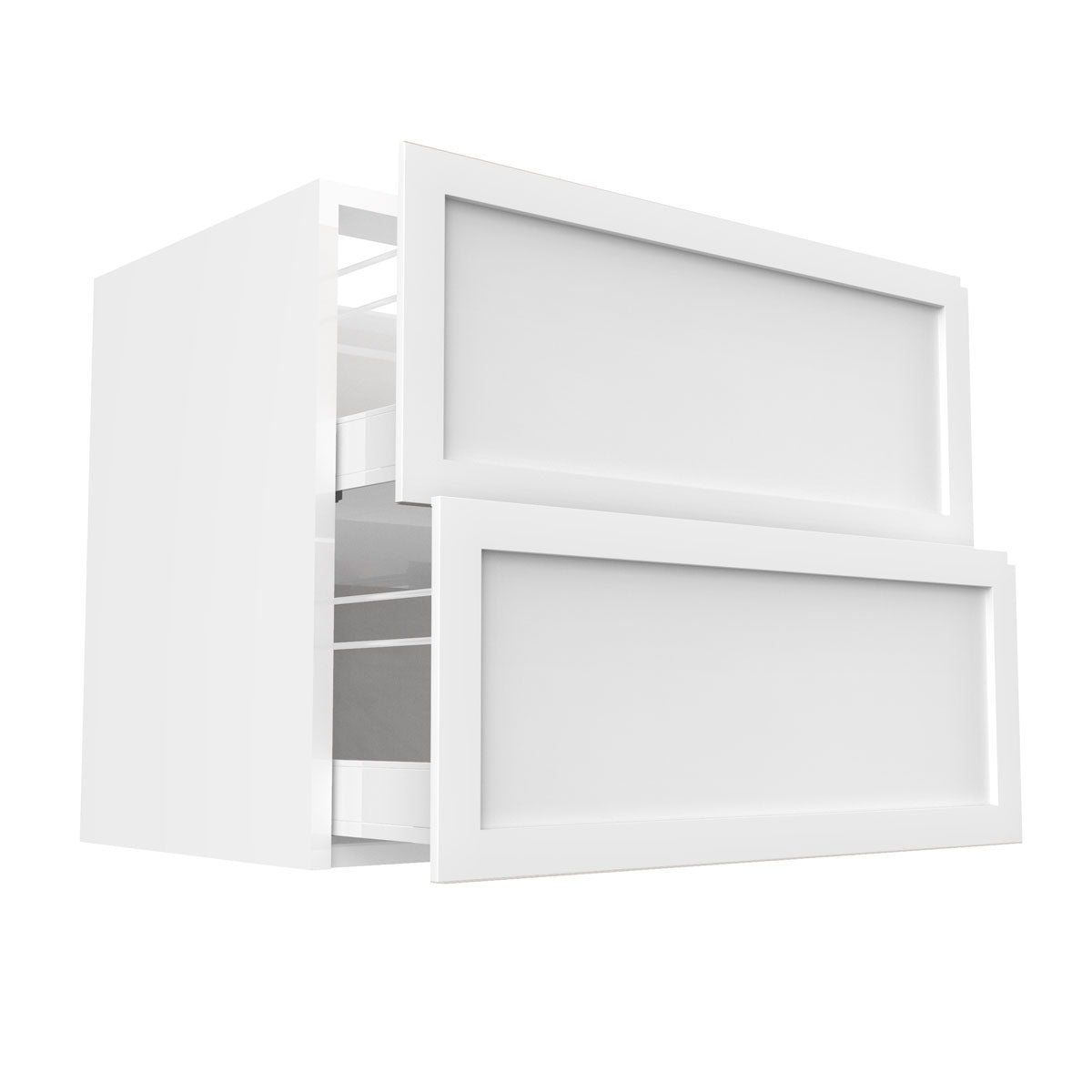 RTA - White Shaker - Two Drawer Base Cabinets | 36"W x 30"H x 23.8"D