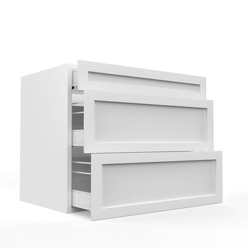 RTA - White Shaker - Three Drawer Base Cabinets | 36