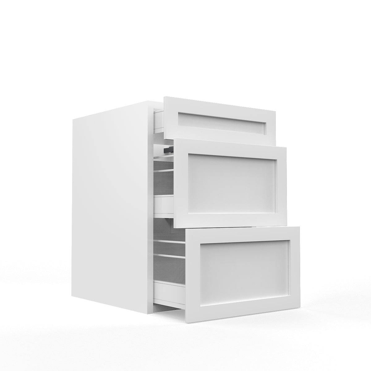 RTA - White Shaker - Three Drawer Vanity Cabinets | 21"W x 34.5"H x 21"D