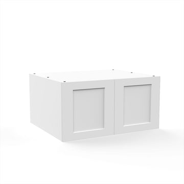 RTA - White Shaker - Double Door Refrigerator Wall Cabinets | 30"W x 15"H x 24"D