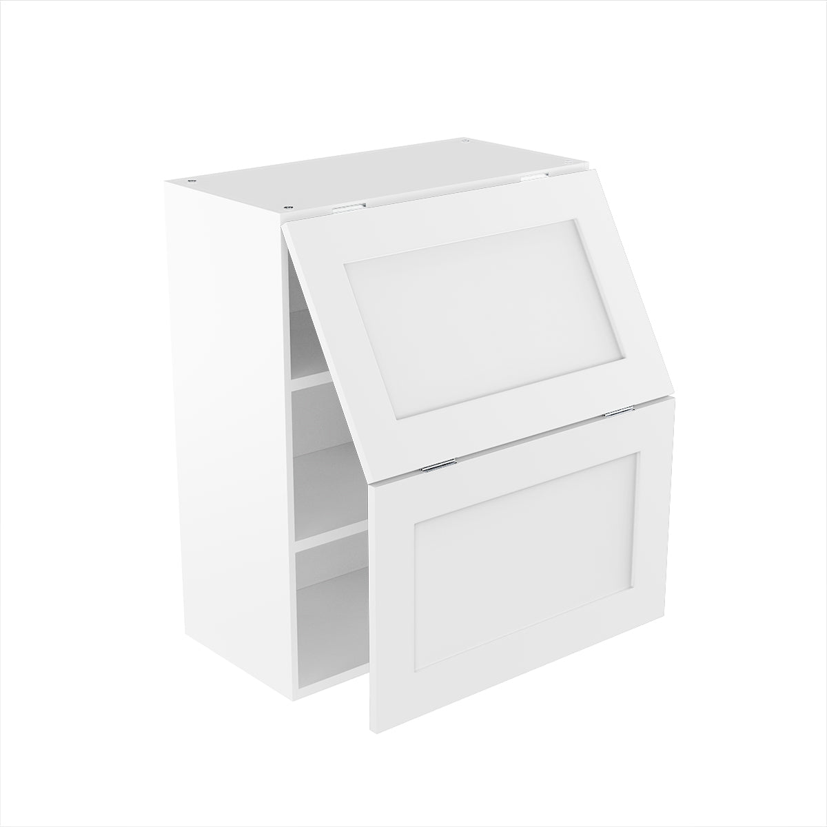 RTA - White Shaker - Bi-Fold Door Wall Cabinets | 24"W x 30"H x 12"D