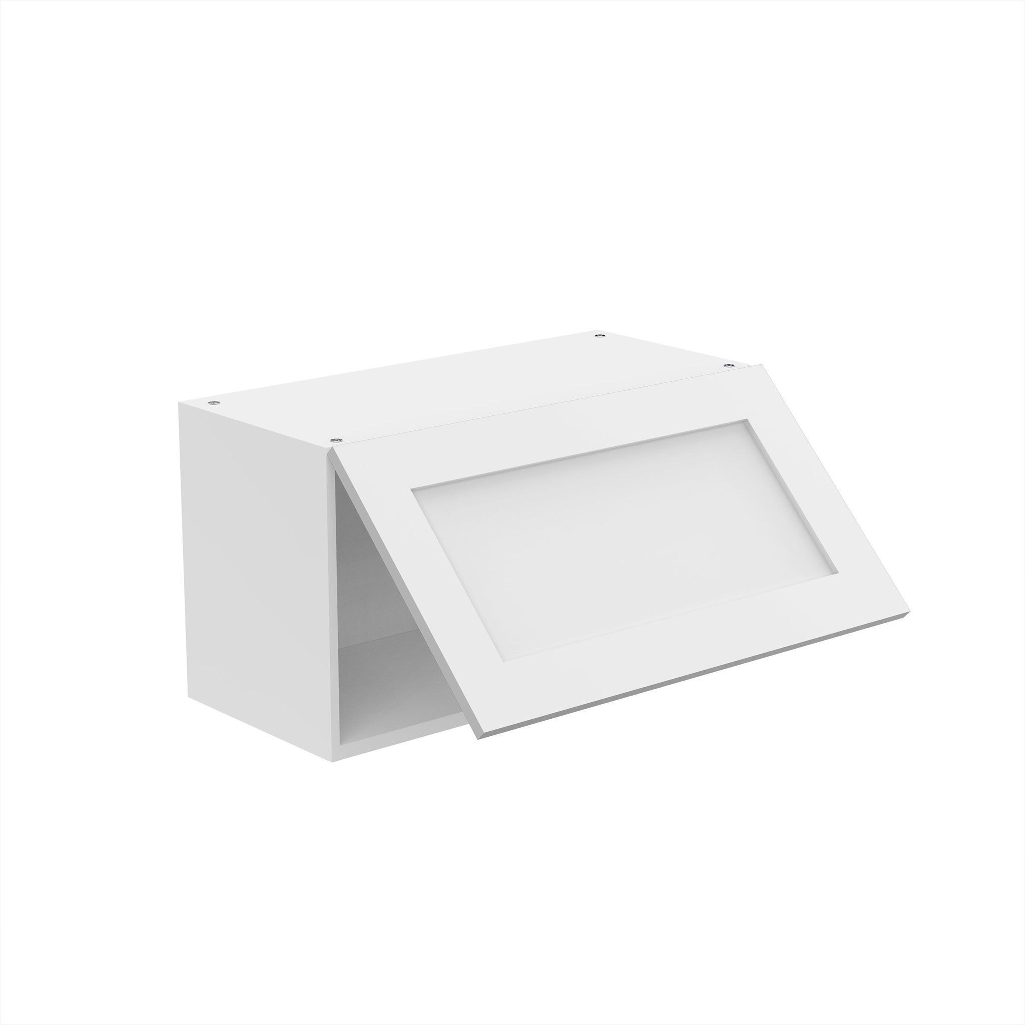RTA - White Shaker - Horizontal Door Wall Cabinets | 24"W x 15"H x 12"D