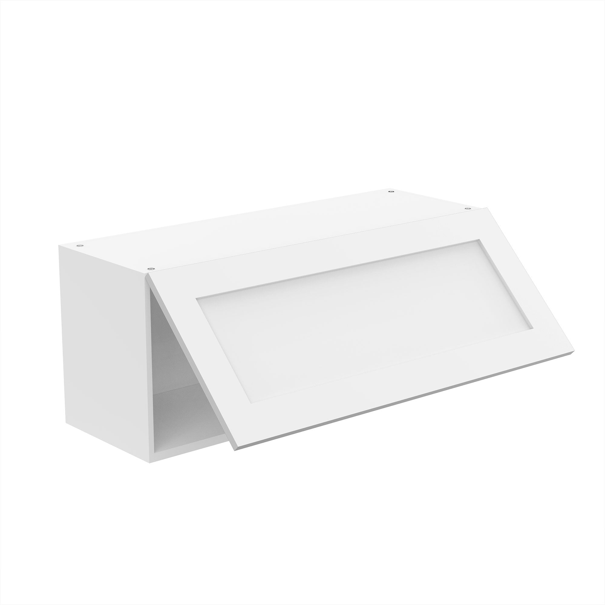 RTA - White Shaker - Horizontal Door Wall Cabinets | 36"W x 15"H x 12"D