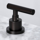 Manhattan Modern Widespread Bathroom Faucet with Brass Pop-Up