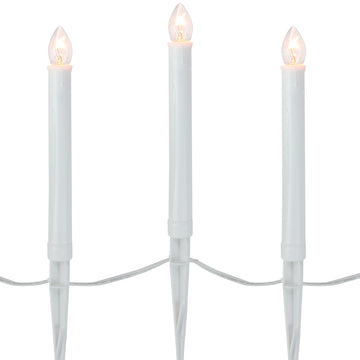 Set of 10 Pre-Lit C7 Candle Christmas Pathway Markers - Clear Lights