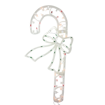 35" Folding Lighted Twinkling Candy Cane Christmas Outdoor Decoration - Multi Lights