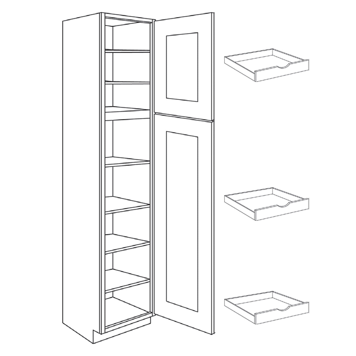 Matrix Greystone - Utility Cabinet | 15"W x 96"H x 24"D