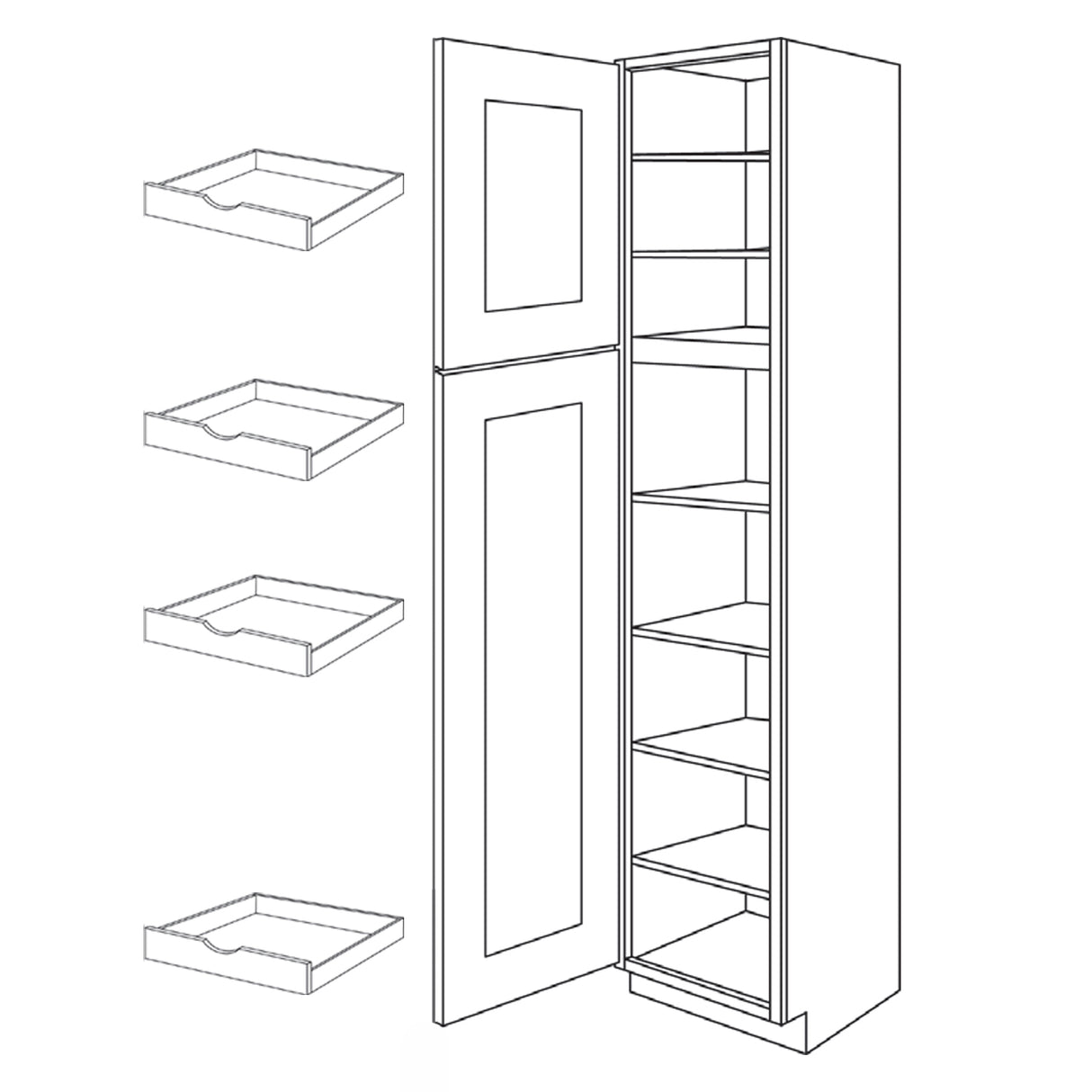 Matrix Greystone - Utility Cabinet | 15"W x 96"H x 24"D