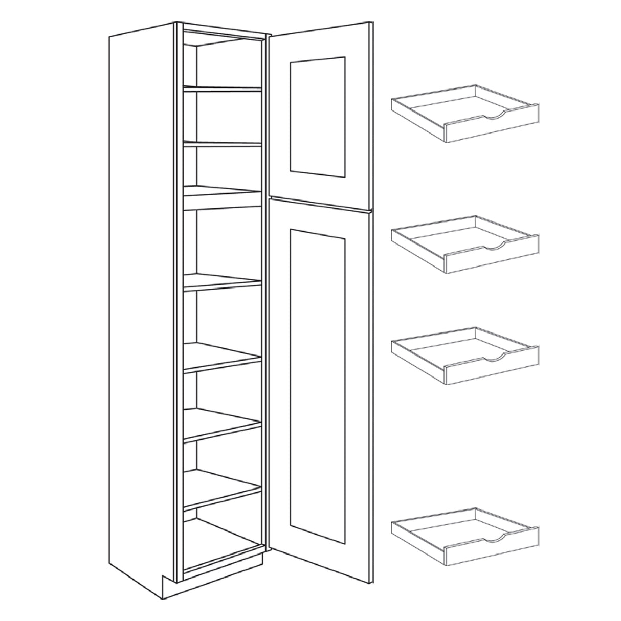 Matrix Greystone - Utility Cabinet | 15"W x 96"H x 24"D