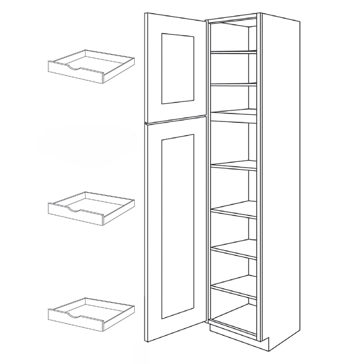 Matrix Greystone - Utility Cabinet | 18"W x 90"H x 24"D