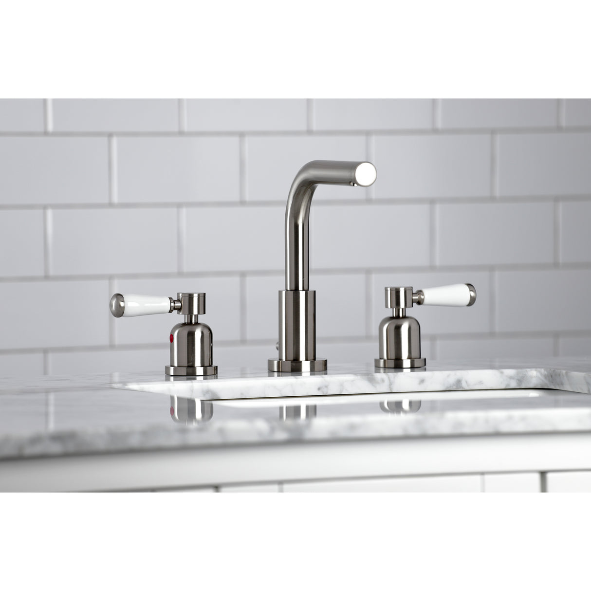 Paris Modern Widespread Bathroom Faucet, 8 Inch