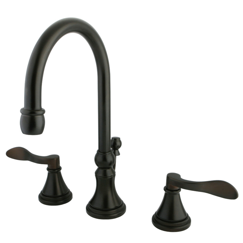 NuFrench Widespread Bathroom Faucet with Brass Pop-Up