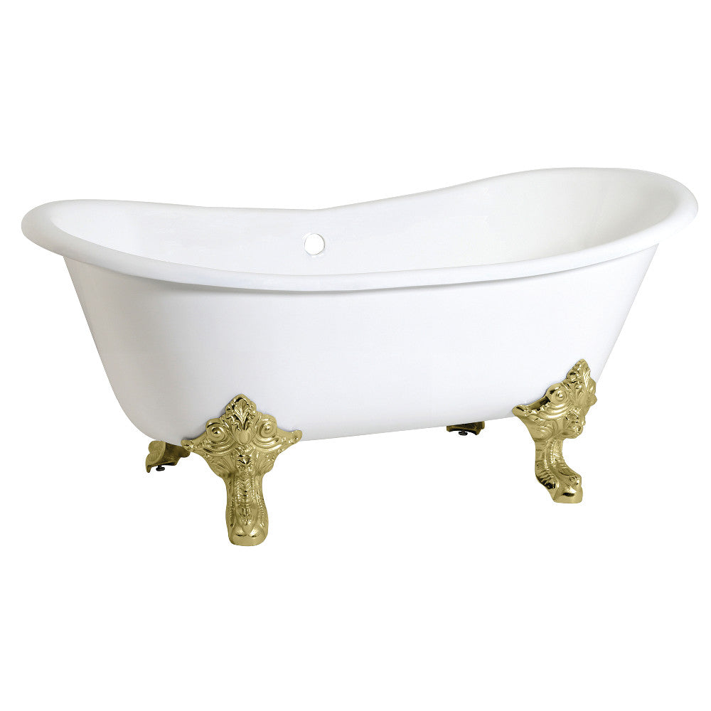 Cast Iron Double Slipper Clawfoot Tub (No Faucet Drillings)