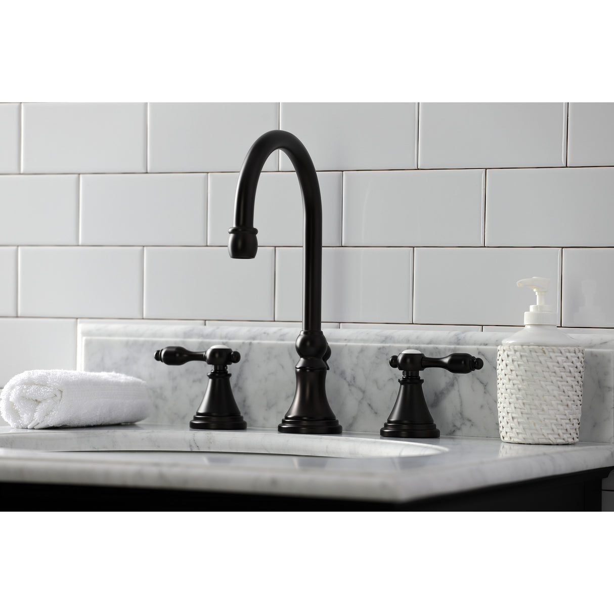 Tudor Widespread Bathroom Faucet W/ Brass Pop Up