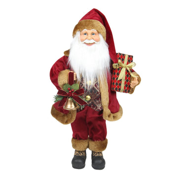 18.5" Santa Claus with Bell and Gift Christmas Tabletop Decoration