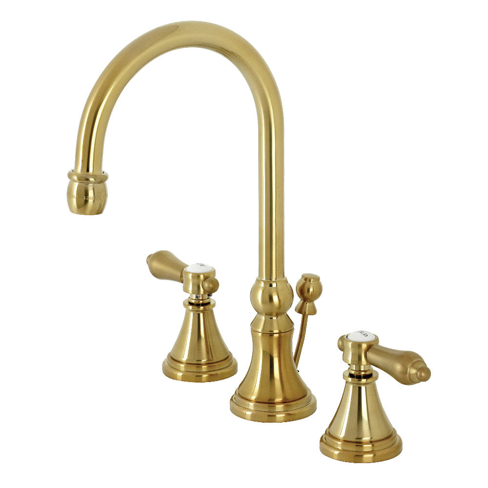 Heirloom Widespread Bathroom Faucet With Brass Pop Up