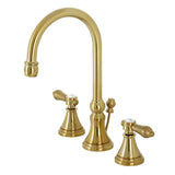 Heirloom Widespread Bathroom Faucet With Brass Pop Up