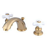 Magellan Widespread Bathroom Faucet W/ Pop Up Drain Assembly & Porcelain Cross Handles