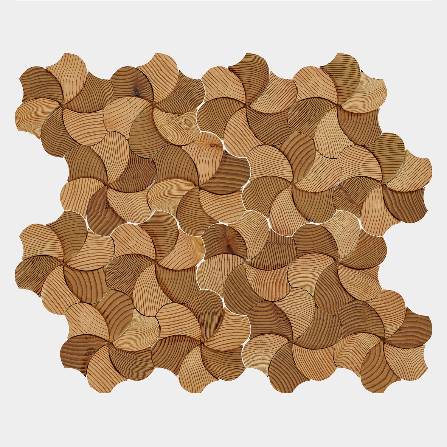 12" x 10" x 0.59 mm Stereo Pinwheel Wood Mosaic Tile (8.82 sq.ft/ctn)