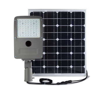 40W LED Solar Street Light Set - 6000K - IP67 Rated W/ 90W Solar Panel - CRI >80 - 12H+ Battery Life
