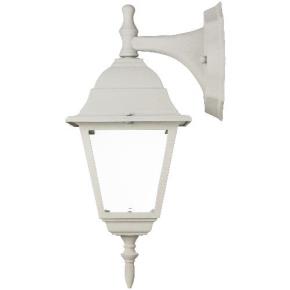 Down-Facing Post Style Lamp - Outdoor Wall Lantern Light Fixtures - Clear Beveled Glass - Fits One 60W A19 Bulb (Not Included)