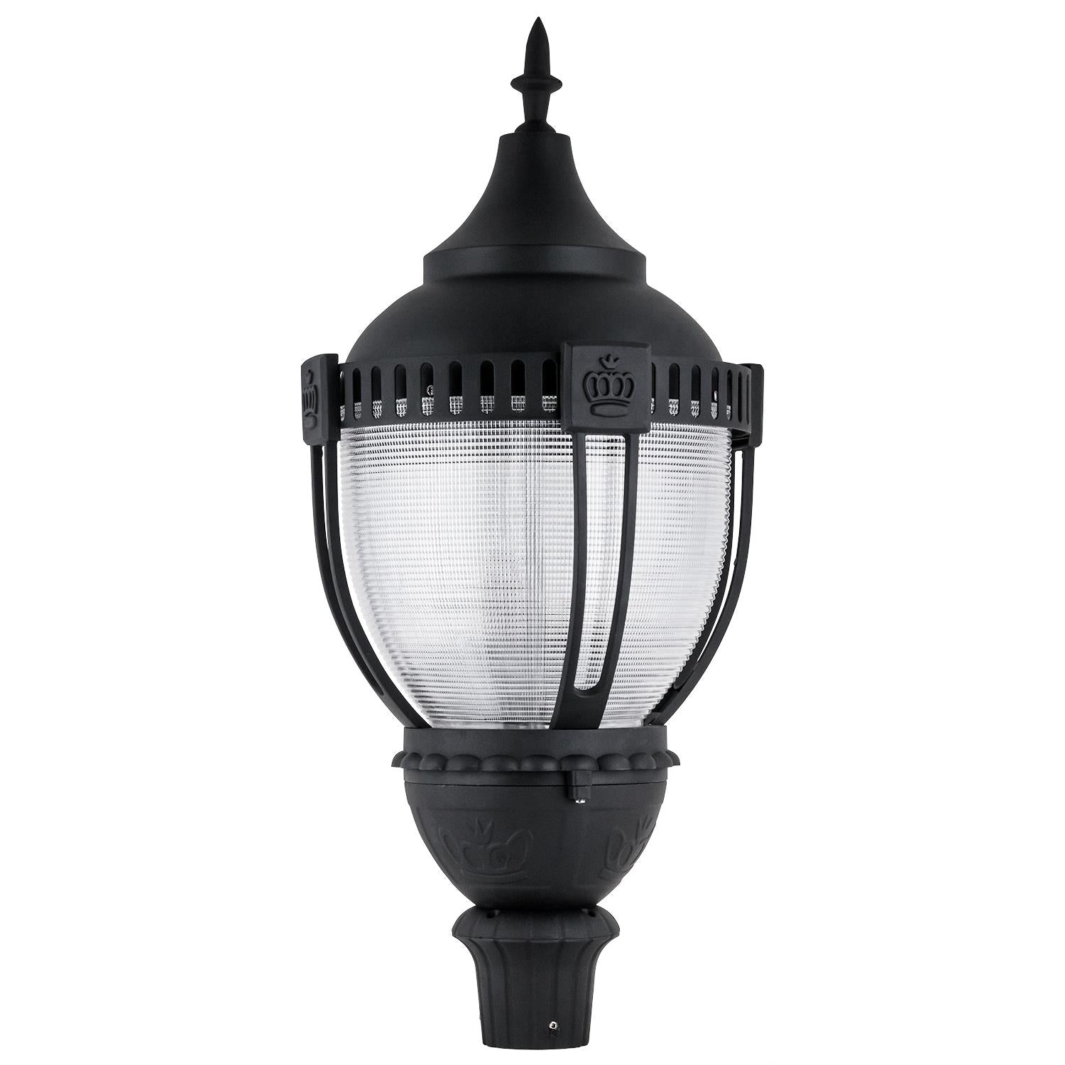 Commercial Outdoor Decorative Acorn LED Pole-Top Fixture - DLC Listed - Dimmable - 120-277V - 5000K - Frosted Black Finish