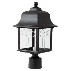 Orchid Style Decorative Outdoor Post Fixtures - 120V - Clear Lens - Fits One 60W Max Bulb A19 or CFL (Not Included)
