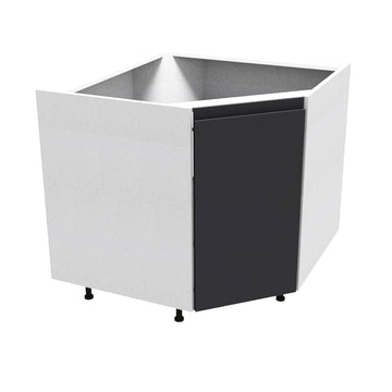 RTA - Lacquer Grey - Corner Sink Base Cabinet | 36"W x 30"H x 23.8"D