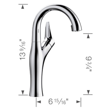 Blanco Artona Single Hole Dual Spray Brass Pull Down Bar Faucet 1.5 GPM