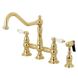 Restoration 8" Bridge Kitchen Faucet With Sprayer