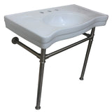 Imperial 36" x 19" Ceramic Console Sink with Stainless Steel Legs