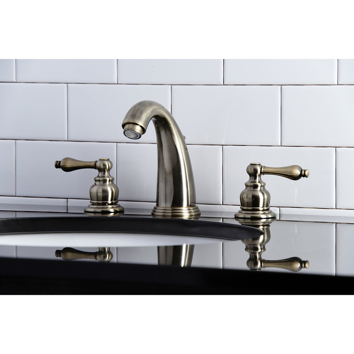 Victorian Two Handle 8" Widespread Bathroom Faucet With Matching Pop Up Drain