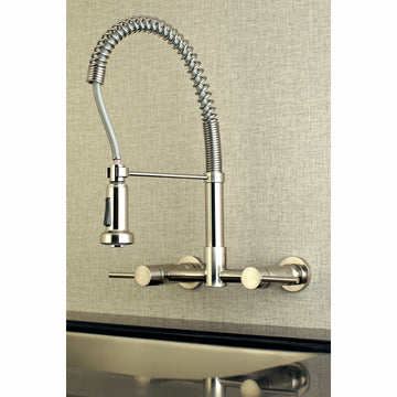 Concord Double Handle Wall Mount Pull-Down Kitchen Faucet