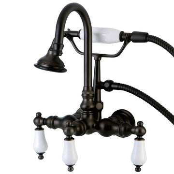 Aqua Vintage Wall Mount Clawfoot Tub Faucet With 3.4